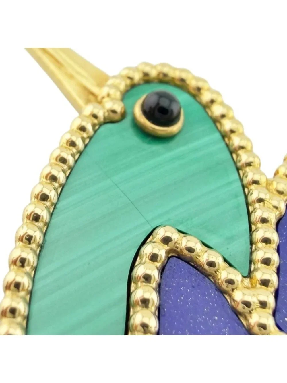 Van Cleef & Arpels 18 Gold Malachite Second Brooch